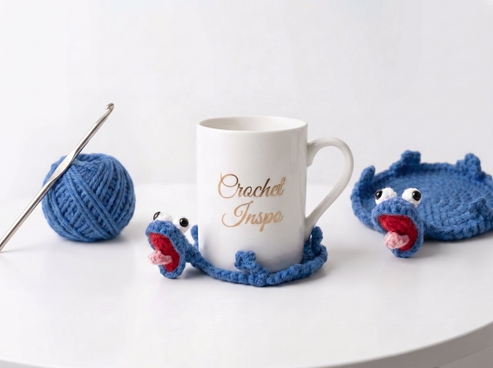 Crochet Lizard Mug Coaster