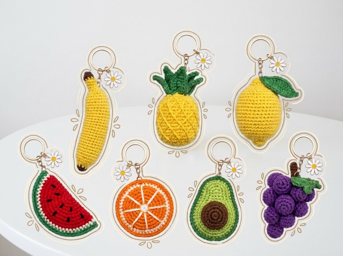 Fruit Keychain Crochet Patterns