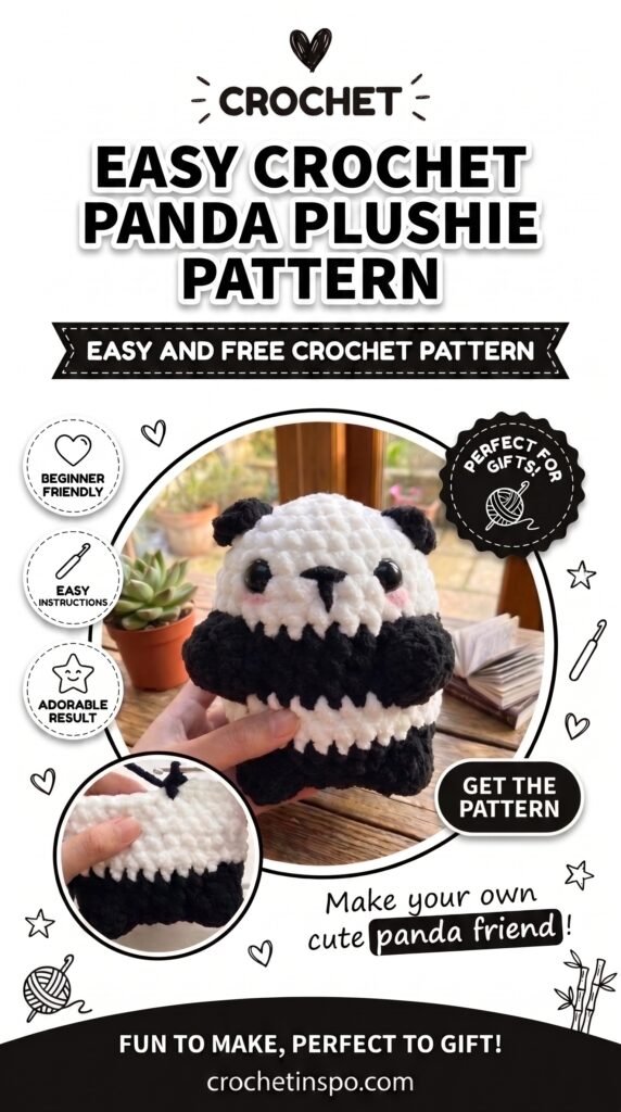 Easy Crochet Panda Plushie Pattern (Free & Beginner-Friendly)