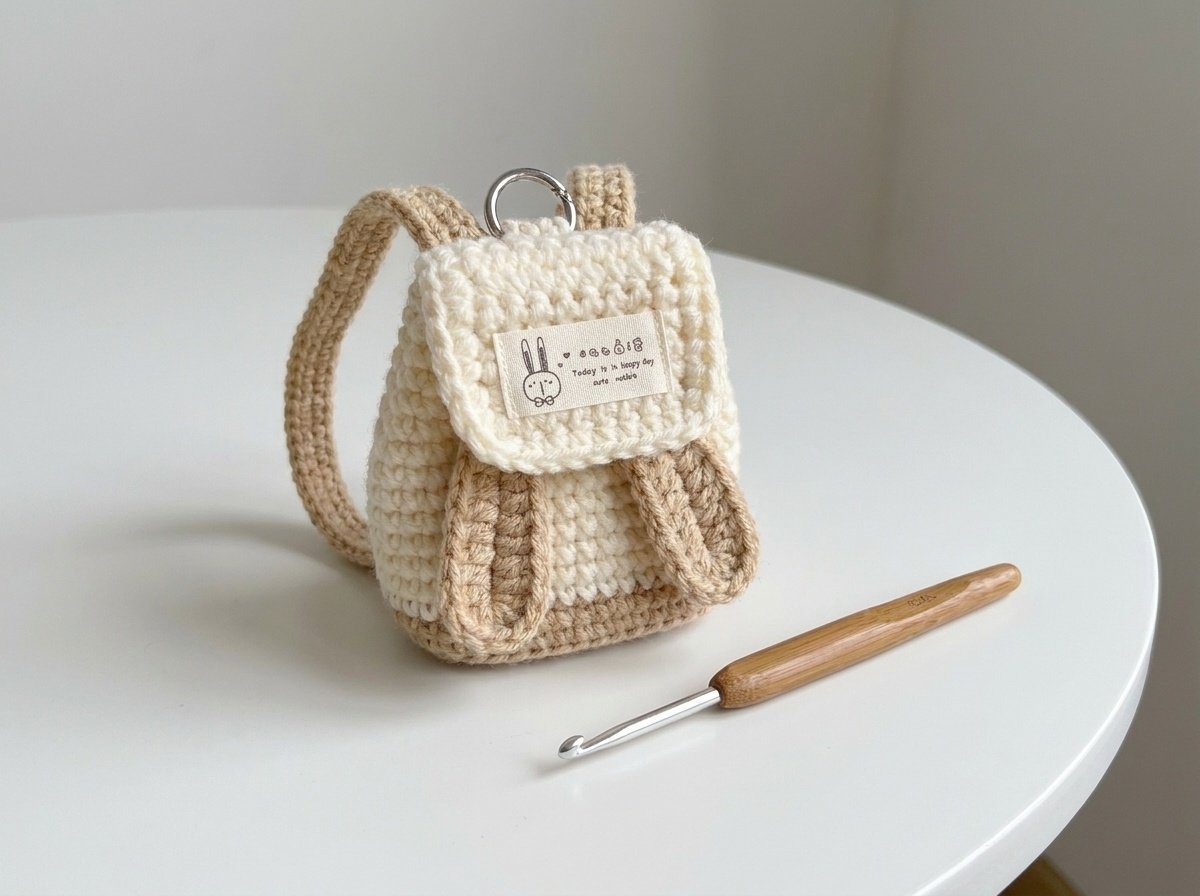 Easy Crochet Rabbit Mini Backpack Keychain Pattern
