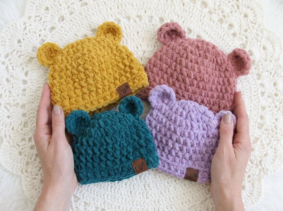 Teddy Baby Hat Crochet Pattern (Chunky & Quick, All Sizes)