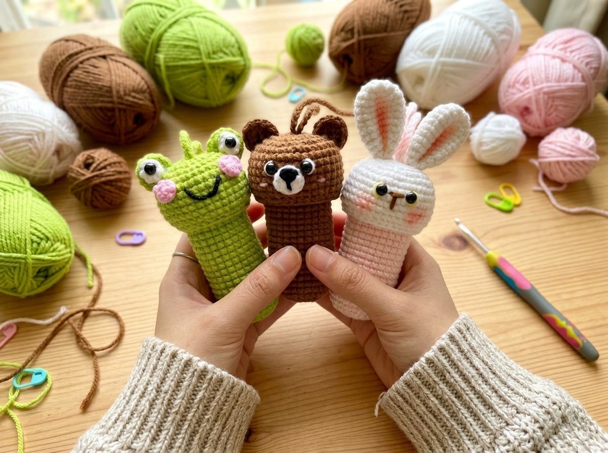 Crochet 3-in-1 Amigurumi Lip Balm Holder (Frog, Bear & Bunny)