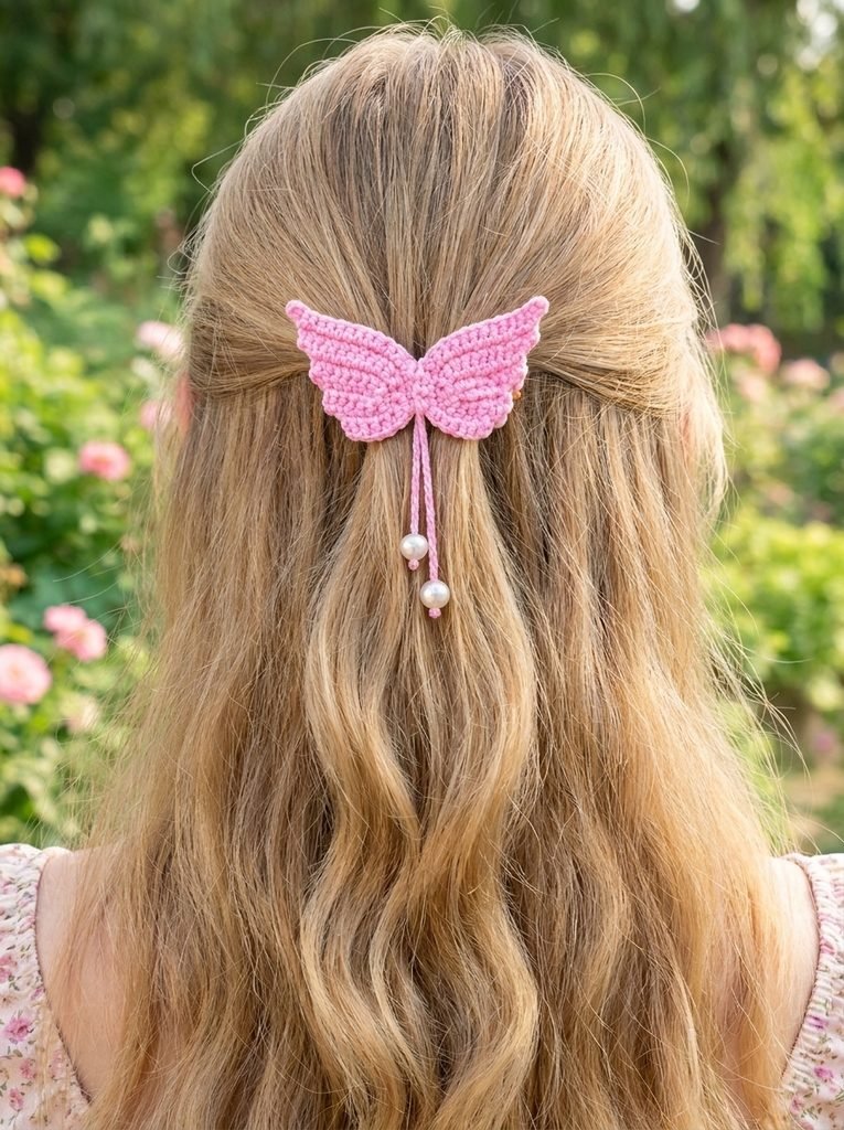 Crochet Angel Wings Hair Clip Pattern