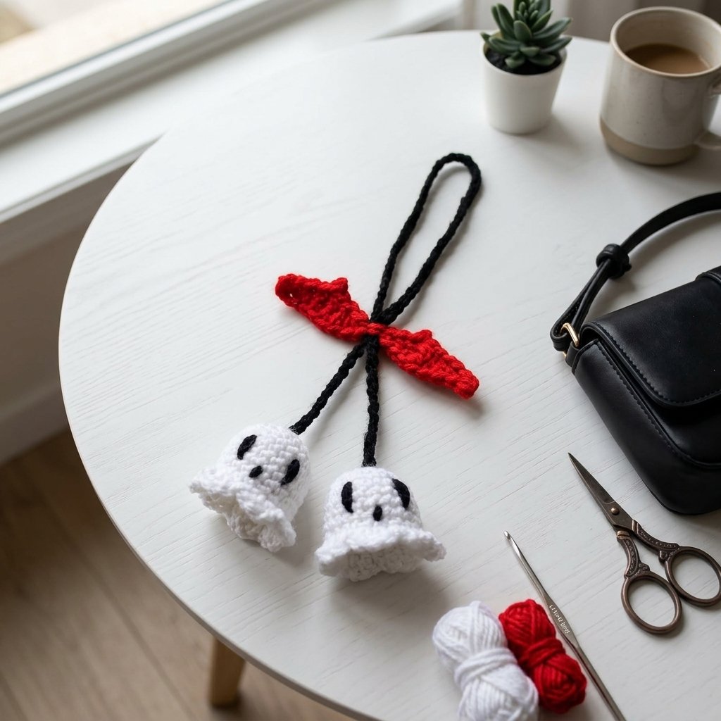 Crochet Ghost Bag Charm Pattern