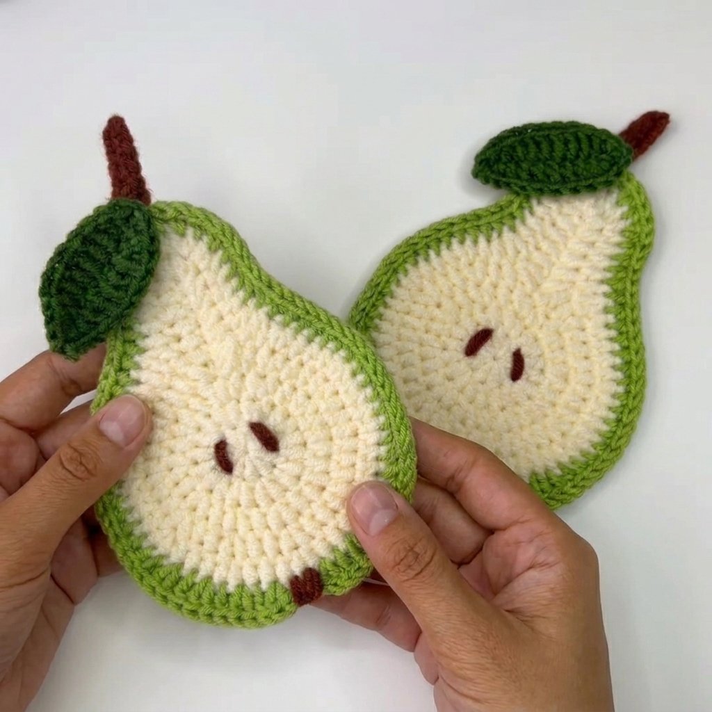 Crochet Pear Coaster Pattern