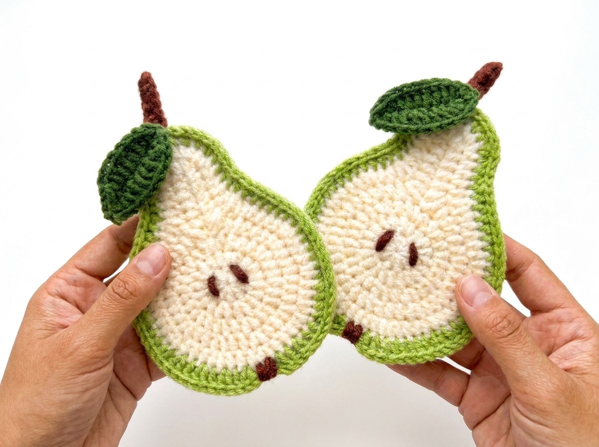 Crochet Pear Coaster Pattern