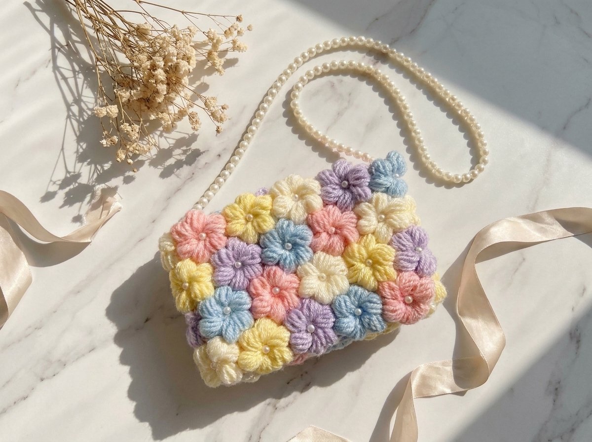 Crochet Puff Flower Bag Pattern