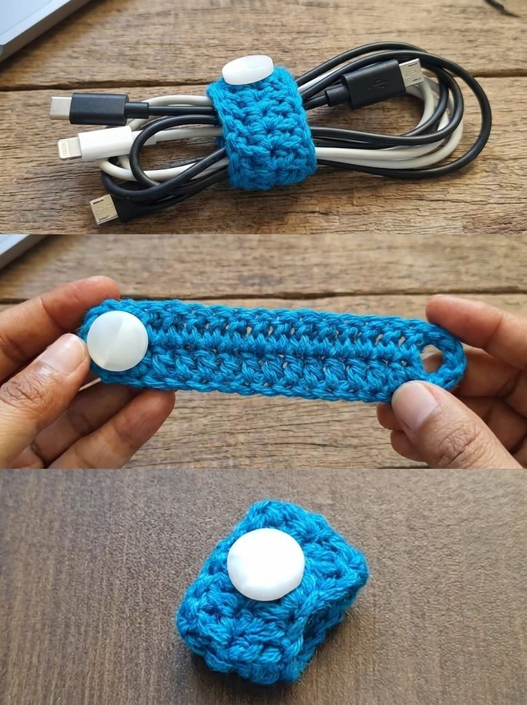 Easy Crochet Cable Organizer Pattern