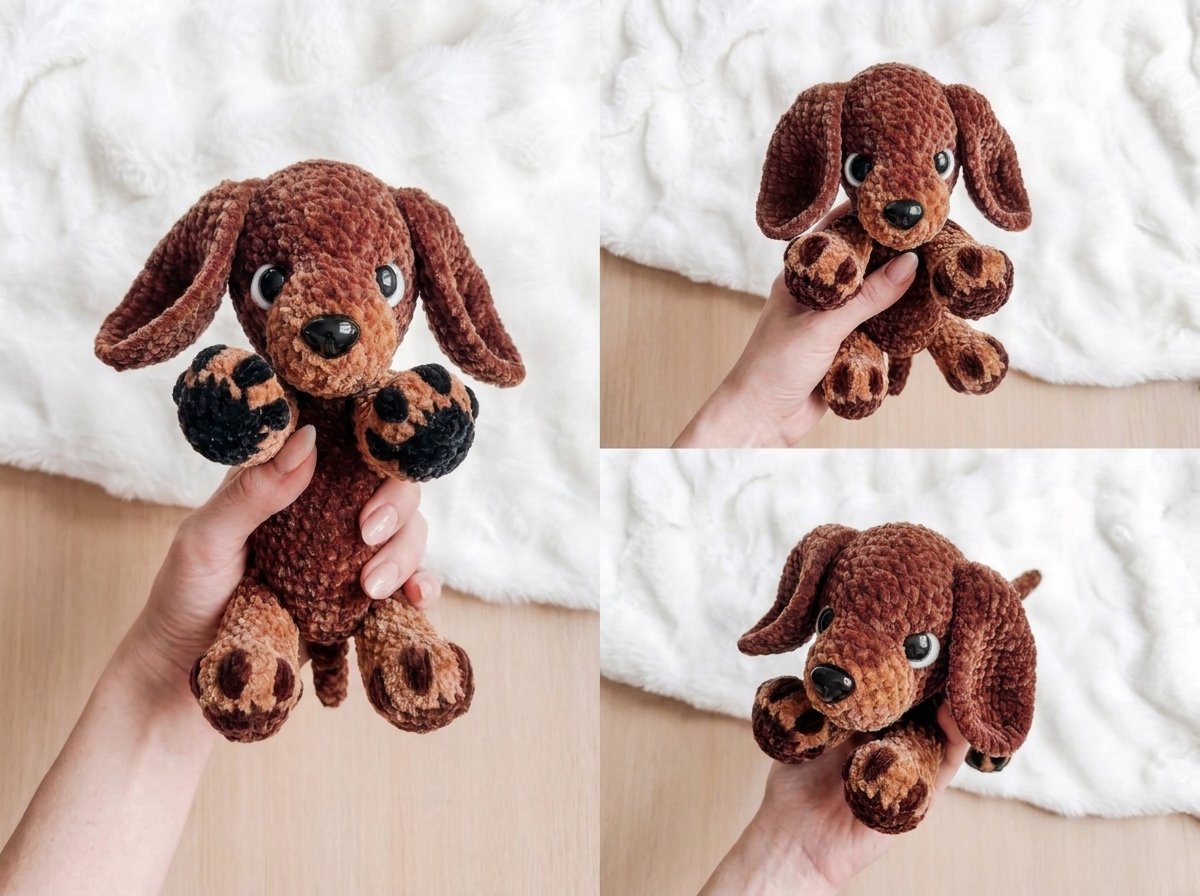 Low-Sew Crochet Wiener Dog