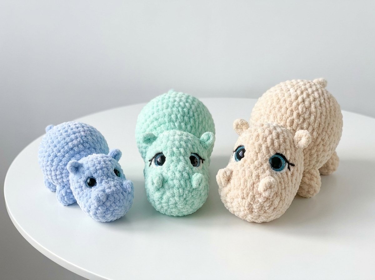 No-Sew Crochet Hippo