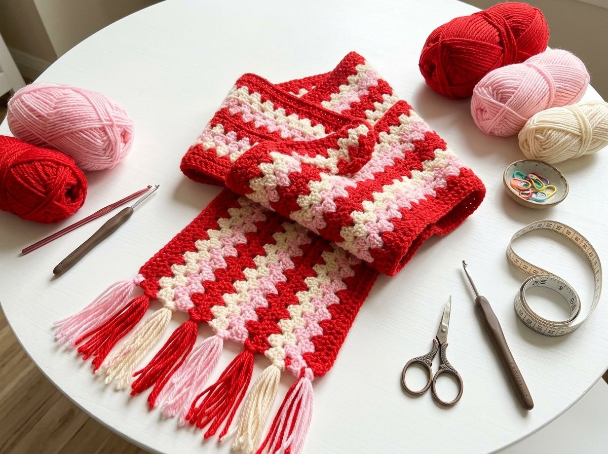 Striped Crochet Scarf Pattern